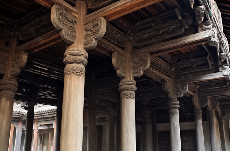 古老的房屋建筑木桩结构,高清,摄影图,摄影图片,图片大全,摄影图免费下载